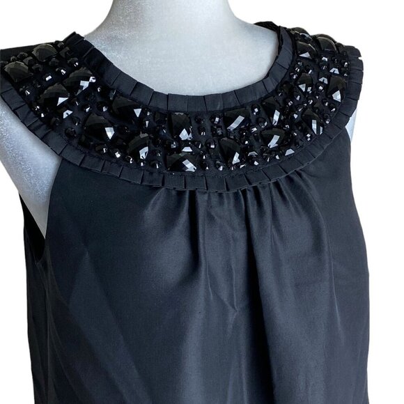Kate Spade New York 100% Silk Beaded Sleeveless Top in Black Women's Size S - Picture 2 of 10